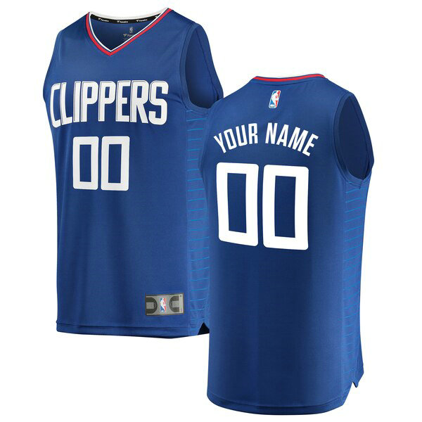 Maillot Los Angeles Clippers Homme Custom 0 Icon Edition Bleu